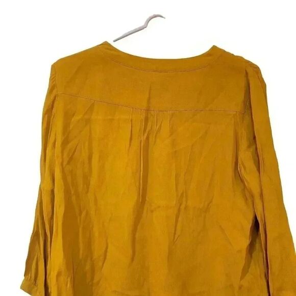 Banana Republic Women's Mustard Yellow Viscose Blouse - Picture 7 of 10